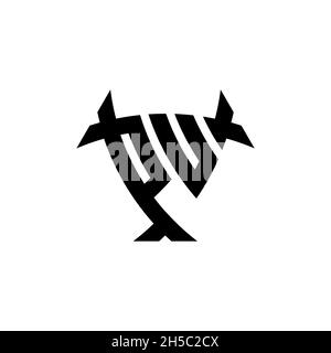 PU Monogram logo letter with triangle shield and circle shape style design on isolated background. Triangle monogram logo, shield monogram logo, trian Stock Vector