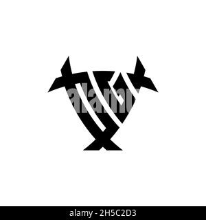 OG Monogram logo letter with triangle shield and circle shape style design on isolated background. Triangle monogram logo, shield monogram logo, trian Stock Vector