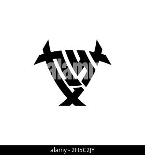 QY Monogram logo letter with triangle shield and circle shape style design on isolated background. Triangle monogram logo, shield monogram logo, trian Stock Vector