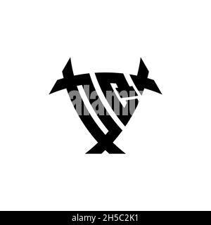 OQ Monogram logo letter with triangle shield and circle shape style design on isolated background. Triangle monogram logo, shield monogram logo, trian Stock Vector