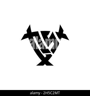 QS Monogram logo letter with triangle shield and circle shape style design on isolated background. Triangle monogram logo, shield monogram logo, trian Stock Vector
