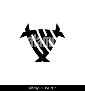 OH Monogram logo letter with triangle shield and circle shape style design on isolated background. Triangle monogram logo, shield monogram logo, trian Stock Vector
