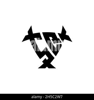 SQ Monogram logo letter with triangle shield and circle shape style design on isolated background. Triangle monogram logo, shield monogram logo, trian Stock Vector