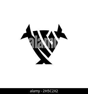 NG Monogram logo letter with triangle shield and circle shape style design on isolated background. Triangle monogram logo, shield monogram logo, trian Stock Vector