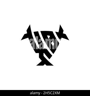 XB Monogram logo letter with triangle shield and circle shape style design on isolated background. Triangle monogram logo, shield monogram logo, trian Stock Vector