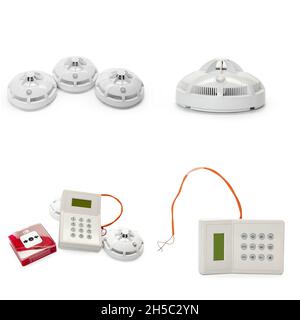 alarm system home isolated on white Stock Photo