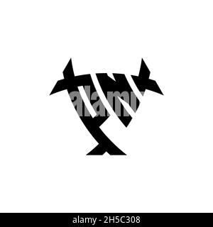 PN Monogram logo letter with triangle shield and circle shape style design on isolated background. Triangle monogram logo, shield monogram logo, trian Stock Vector