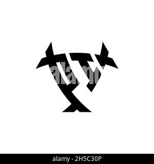 PI Monogram logo letter with triangle shield and circle shape style design on isolated background. Triangle monogram logo, shield monogram logo, trian Stock Vector