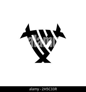 OY Monogram logo letter with triangle shield and circle shape style design on isolated background. Triangle monogram logo, shield monogram logo, trian Stock Vector