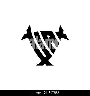 UA Monogram logo letter with triangle shield and circle shape style design on isolated background. Triangle monogram logo, shield monogram logo, trian Stock Vector
