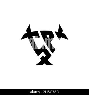 SP Monogram logo letter with triangle shield and circle shape style design on isolated background. Triangle monogram logo, shield monogram logo, trian Stock Vector