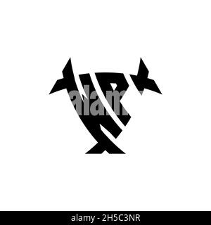 WP Monogram logo letter with triangle shield and circle shape style design on isolated background. Triangle monogram logo, shield monogram logo, trian Stock Vector
