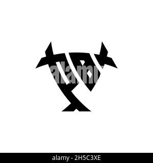 PB Monogram logo letter with triangle shield and circle shape style design on isolated background. Triangle monogram logo, shield monogram logo, trian Stock Vector