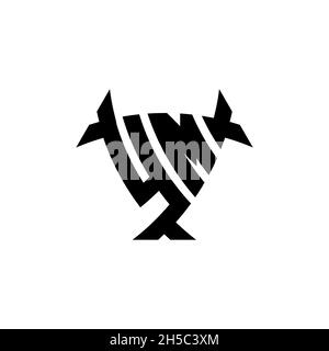 YM Monogram logo letter with triangle shield and circle shape style design on isolated background. Triangle monogram logo, shield monogram logo, trian Stock Vector