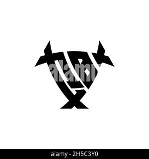 QB Monogram logo letter with triangle shield and circle shape style design on isolated background. Triangle monogram logo, shield monogram logo, trian Stock Vector