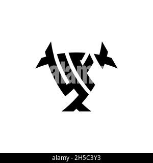 YF Monogram logo letter with triangle shield and circle shape style design on isolated background. Triangle monogram logo, shield monogram logo, trian Stock Vector