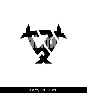 SZ Monogram logo letter with triangle shield and circle shape style design on isolated background. Triangle monogram logo, shield monogram logo, trian Stock Vector