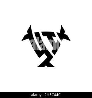 YI Monogram logo letter with triangle shield and circle shape style design on isolated background. Triangle monogram logo, shield monogram logo, trian Stock Vector