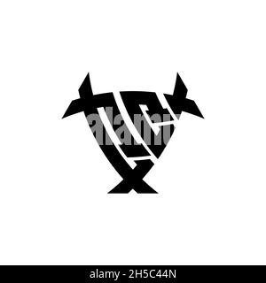 QQ Monogram logo letter with triangle shield and circle shape style design on isolated background. Triangle monogram logo, shield monogram logo, trian Stock Vector