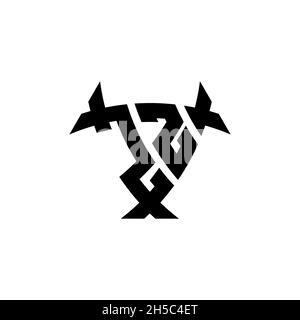 ZZ Monogram logo letter with triangle shield and circle shape style design on isolated background. Triangle monogram logo, shield monogram logo, trian Stock Vector