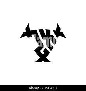 ZX Monogram logo letter with triangle shield and circle shape style design on isolated background. Triangle monogram logo, shield monogram logo, trian Stock Vector