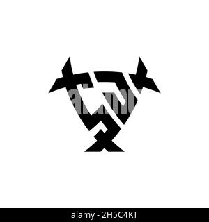 SJ Monogram logo letter with triangle shield and circle shape style design on isolated background. Triangle monogram logo, shield monogram logo, trian Stock Vector