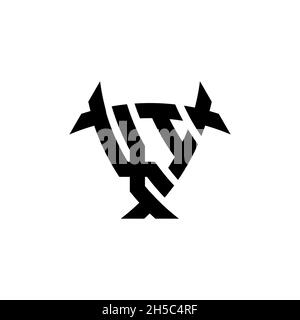 XI Monogram logo letter with triangle shield and circle shape style design on isolated background. Triangle monogram logo, shield monogram logo, trian Stock Vector