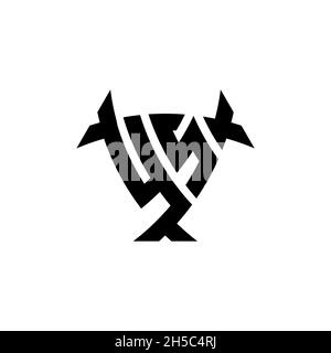 YS Monogram logo letter with triangle shield and circle shape style design on isolated background. Triangle monogram logo, shield monogram logo, trian Stock Vector