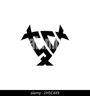 SC Monogram logo letter with triangle shield and circle shape style design on isolated background. Triangle monogram logo, shield monogram logo, trian Stock Vector