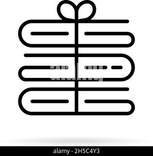 thin line pile of newspapers icon Stock Vector