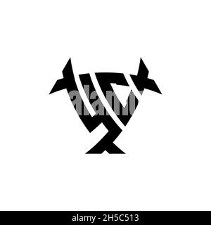 YC Monogram logo letter with triangle shield and circle shape style design on isolated background. Triangle monogram logo, shield monogram logo, trian Stock Vector