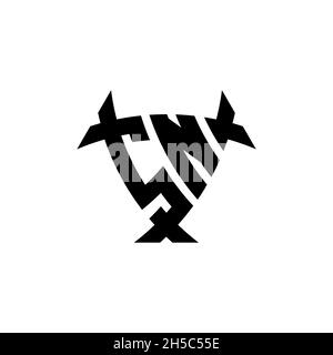 SN Monogram logo letter with triangle shield and circle shape style design on isolated background. Triangle monogram logo, shield monogram logo, trian Stock Vector