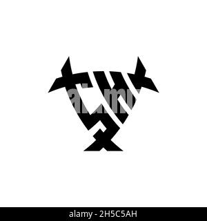 SH Monogram logo letter with triangle shield and circle shape style design on isolated background. Triangle monogram logo, shield monogram logo, trian Stock Vector