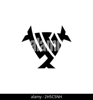 YG Monogram logo letter with triangle shield and circle shape style design on isolated background. Triangle monogram logo, shield monogram logo, trian Stock Vector