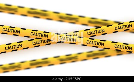 Yellow police line. Crime scene yellow tape. danger tapes. Vector stock illustration. Stock Vector
