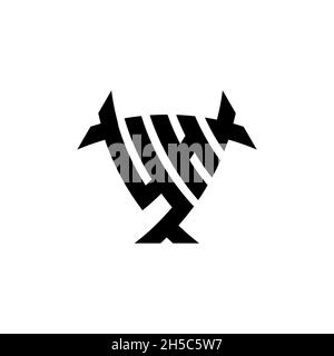 YH Monogram logo letter with triangle shield and circle shape style design on isolated background. Triangle monogram logo, shield monogram logo, trian Stock Vector