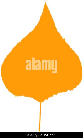 Flat leaf icon silhouette. Filled leaf glyph Stock Vector