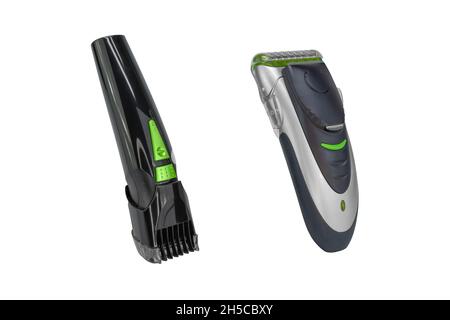 Electric shavers on isolated white background Stock Photo