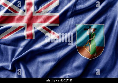 Waving detailed national country flag of Montserrat Stock Photo