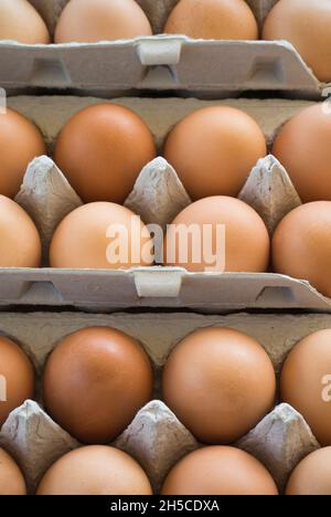 Eggs on Display for Sale Stock Photo