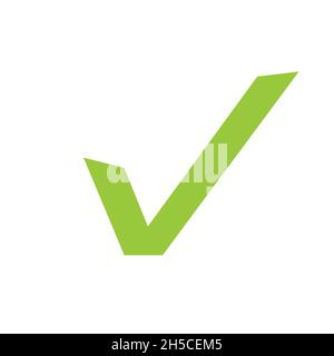 checkmark or confirm icon button. Checkmark icon, vector on white background  Stock Vector