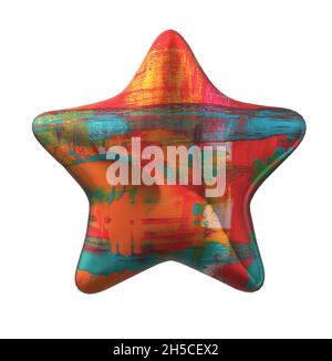Shiny Metal Mixed Colors Star Shape Decoration Stock Vector