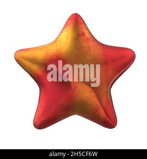 Shiny Metal Orange Red Star Shape Decoration Stock Vector