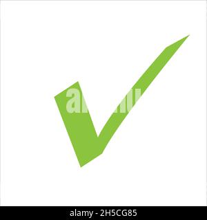 checkmark or confirm icon button. Checkmark icon, vector on white background  Stock Vector
