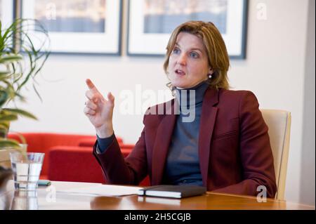 Cressida Hogg CBE being interviewed Stock Photo