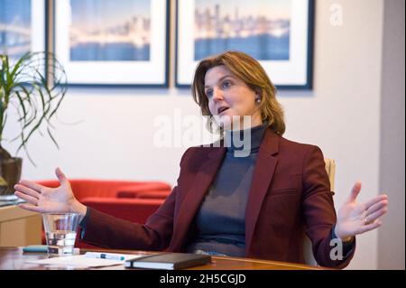 Cressida Hogg CBE being interviewed Stock Photo