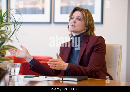 Cressida Hogg CBE being interviewed Stock Photo