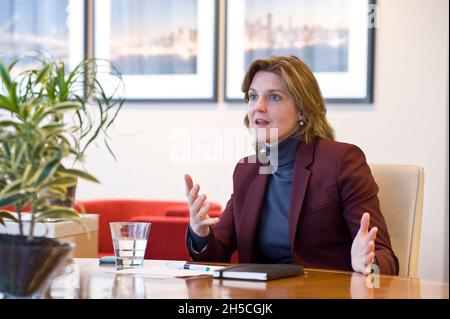 Cressida Hogg CBE being interviewed Stock Photo