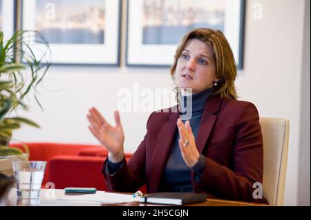 Cressida Hogg CBE being interviewed Stock Photo