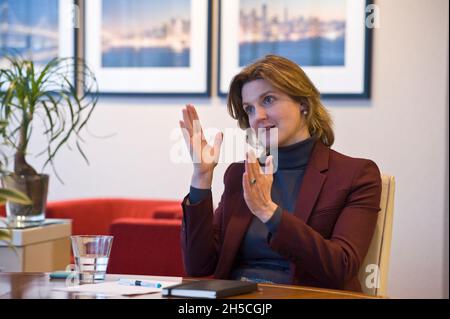 Cressida Hogg CBE being interviewed Stock Photo